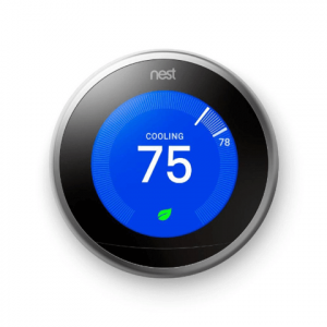 Google Nest Learning Thermostat with Installation - Stainless Steel